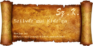 Szilvágyi Klára névjegykártya