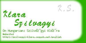 klara szilvagyi business card